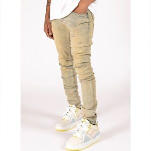SERENEDE "Sol" Distressed Skinny Jeans | Sunrise Earth Wash | Size 30